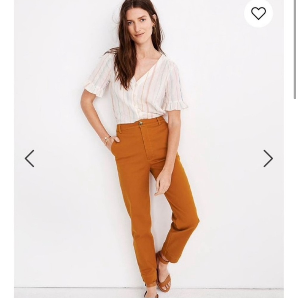 Madewell High Waist Relaxed Fit Tapered Leg Pants Size 28